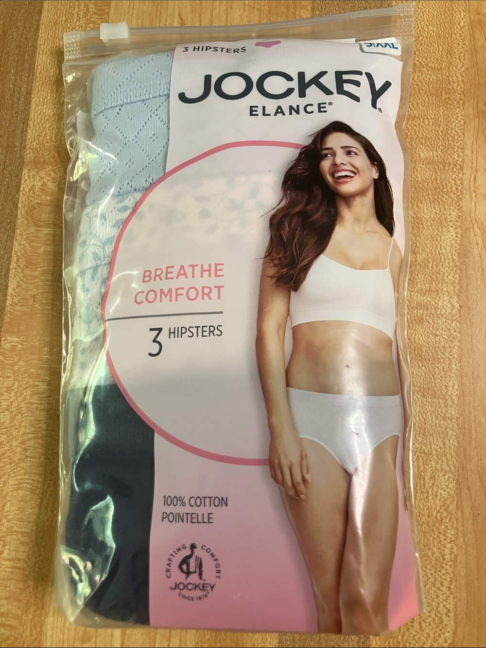 Jockey Elance 3-Pack of 100% Cotton Hipsters - Size 9 XXL